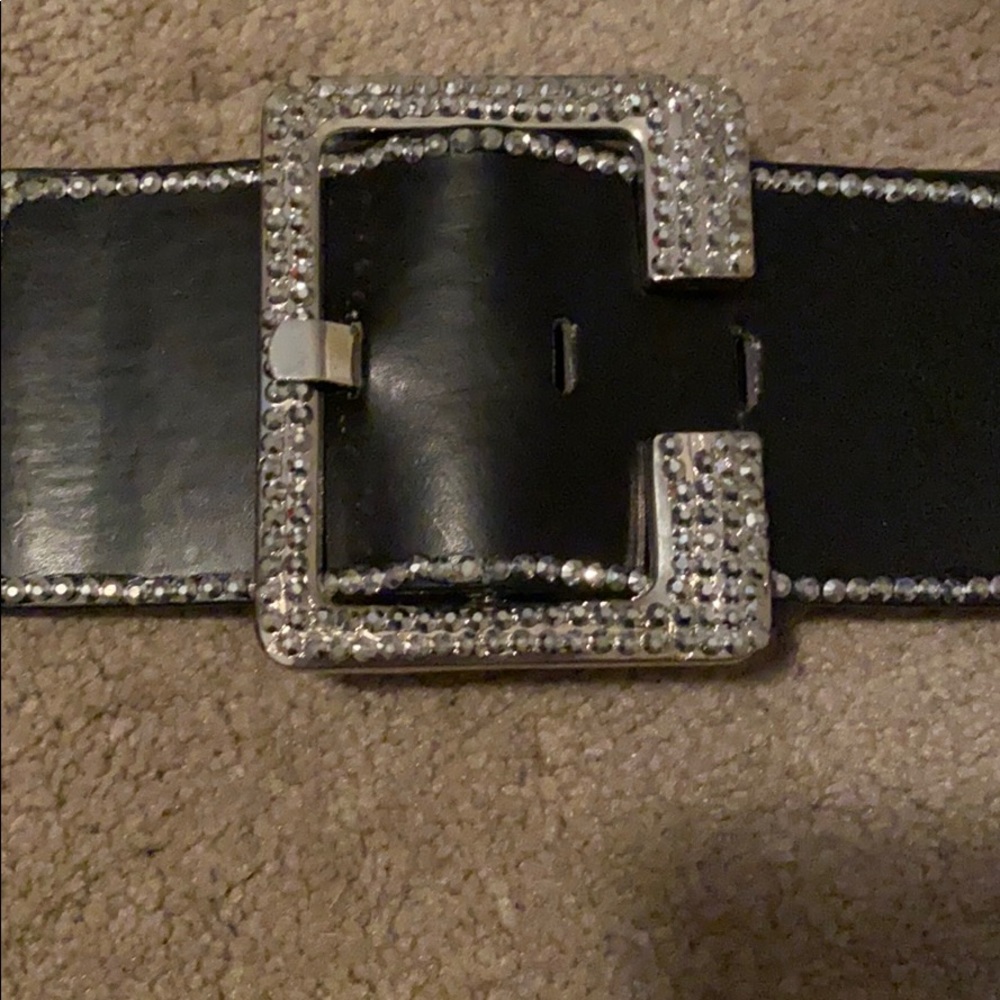 Diamond studded black belt Sz 2x